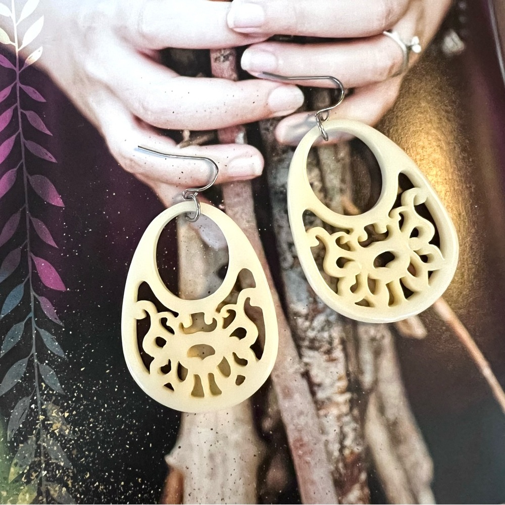 Large Ivory Colored Earrings
